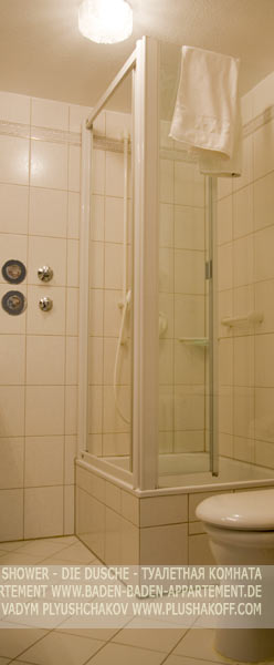 shower, die dusche, туалетная комната- Maria-Viktoria-Appartement in Baden-Baden